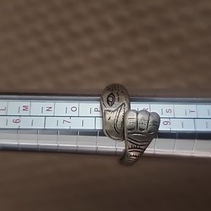 Sterling Silver eagle wrap ring made by Bill J. Wilson size 8